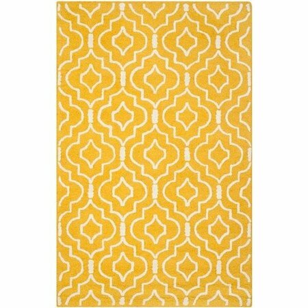 SAFAVIEH Cambridge Rectangle Hand Tufted Rug, Gold and Ivory - 6 x 9 ft. CAM141Q-6
